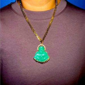 15k jade buddha pendant